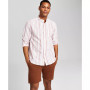Men's Banded Collar Seersucker Shirt