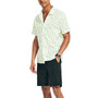 Men's Navtech Lime-Print Camp Collar Short-Sleeve Shirt