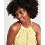 Women's Leaf-Print Halter-Neck Sleeveless Top, Created for Macy's