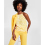 Women's Leaf-Print Halter-Neck Sleeveless Top, Created for Macy's