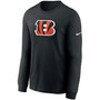 Men's Black Cincinnati Bengals Primary Logo Long Sleeve T-shirt