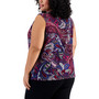 Plus Size Paisley-Print Keyhole Top