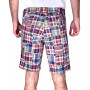 Men's Acid Wash Patch Madras Shorts
