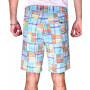 Men's Acid Wash Patch Madras Shorts