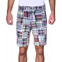Men's Acid Wash Patch Madras Shorts