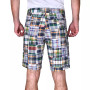 Men's Acid Wash Patch Madras Shorts