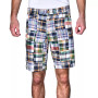Men's Acid Wash Patch Madras Shorts