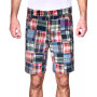 Men's Acid Wash Patch Madras Shorts