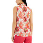 Women's Bow V-Neck Sleeveless Printed Blouse