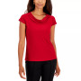 Women's Stretch Knit Cowl-Neck Short-Sleeve Top