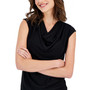 Women's Stretch Jersey Cowlneck Sleeveless Knit Top