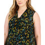 Plus Size Printed Knot-Front Top