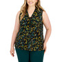 Plus Size Printed Knot-Front Top