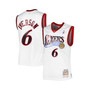 Men's Allen Iverson White Philadelphia 76ers Hardwood Classics 2002 Swingman Jersey