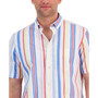 Men's Larry Striped Poplin Short-Sleeve Button-Down Shirt, Created for Macy's
