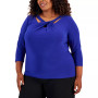 Plus Size Twist-Neck Top