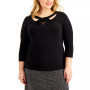 Plus Size Twist-Neck Top