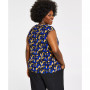 Plus Size Printed Twist-Neck Top