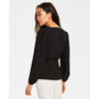 Women's Faux-Wrap Long-Sleeve Peplum Blouse