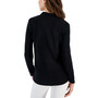 Women's Stretch Jersey Banded V-Neck Cuffed Long-Sleeve Top