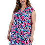 Plus Size Floral-Print Cowlneck Sleeveless Top