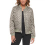 Diamond Quilted Casual Bomber Jacket