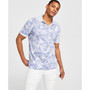 Men's Leaf Print Short-Sleeve Polo Shirt