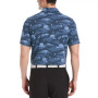 Men's Allover Scenic Print Short Sleeve Golf Polo Shirt