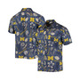 Men's Navy Michigan Wolverines Vintage-Like Floral Button-Up Shirt