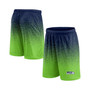 Men's Branded College Navy, Neon Green Seattle Seahawks Ombre Shorts