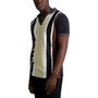 Karl Lagerfeld Men's Vertical Striped Pique Johnny Collar Polo Shirt