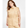 Plus Size Zip-Front Cinch-Waist Jacket