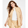 Plus Size Zip-Front Cinch-Waist Jacket