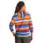 Men's Striped Cotton Mesh Hooded T-Shirt