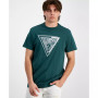 Men's Embroidered Shaded Triangle Logo Graphic T-Shirt
