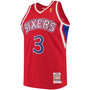 Men's Allen Iverson Red Philadelphia 76ers Hardwood Classics Authentic Jersey