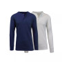 Men's Long Sleeve Thermal Henley Tee, Pack of 2