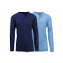 Men's Long Sleeve Thermal Henley Tee, Pack of 2