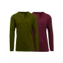Men's Long Sleeve Thermal Henley Tee, Pack of 2