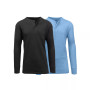 Men's Long Sleeve Thermal Henley Tee, Pack of 2