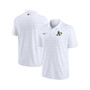 Men's White Oakland Athletics Authentic Collection Victory Striped Performance Polo Shirt