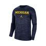 Men's Brand Navy Michigan Wolverines Team Velocity Performance Long Sleeve T-shirt