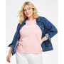 Plus Size Button-Down Original Denim Trucker Jacket