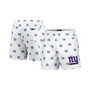 Men's White New York Giants Allover Print Mini Logo Shorts