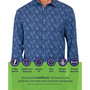Men's Regular-Fit Non-Iron Performance Stretch Linked Circle-Print Button-Down Shirt