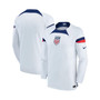 Men's White USMNT 2022/23 Home Breathe Stadium Replica Blank Long Sleeve Jersey