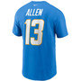 Men's Keenan Allen Powder Blue Los Angeles Chargers Name and Number T-shirt