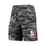 Men's Charcoal and Gray Florida State Seminoles Camo Backup Terry Jam Lounge Shorts