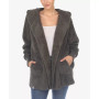 Women's Plush Hooded with Pockets Jacket