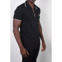 Men's Basic Short Sleeve Stripe Polo